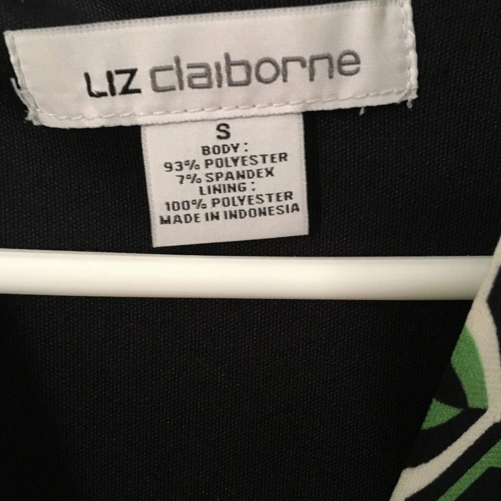 Liz Claiborne Geometric Print Wrap Dress S Green - Picture 4 of 5